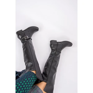 Fox Shoes Siyah Kadın Deri Çizme – Şık ve Rahat Tasarım, Günlük ve Soğuk Havalarda Konforlu Kullanım