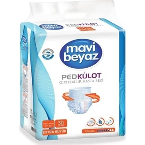 Mavi Beyaz Ped Emici Külot Hasta Bezi XL Extra Büyük x 4