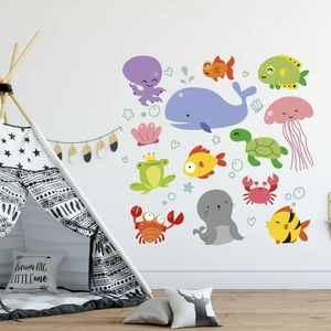 Tilki Dünyası Sevimli Su Dünyası Çocuk ve Bebek Odası Sticker
