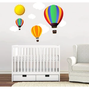 Tilki Dünyası Uçan Balon Bulut ve Güneş Bebek ve Çocuk Odası Duvar Sticker