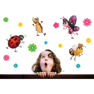 Tilki Dünyası Uğur Böceği ve Kankaları Duvar Sticker