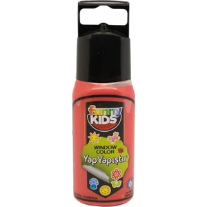 Funny Kids Yap Yapıştır Cam Boyası 60 cc - 7508 Kırmızı