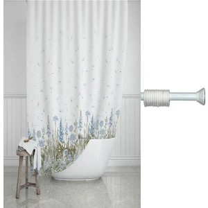 Kır Banyo Perdesi, Duş Perdesi 180X200CM Askı Hediyeli