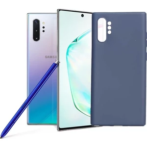 Tekno Grup Samsung Galaxy Note 10 Plus Kılıf Mat Premium Silikon Kılıf - Lacivert