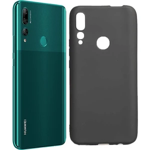 Tekno Grup Huawei Y9 Prime 2019 Kılıf Mat Premium Silikon Kılıf - Siyah + Cam Ekran Koruyucu