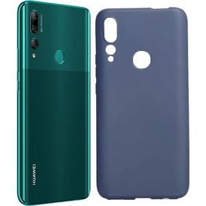Tekno Grup Huawei Y9 Prime 2019 Kılıf Mat Premium Silikon Kılıf - Lacivert + Cam Ekran Koruyucu