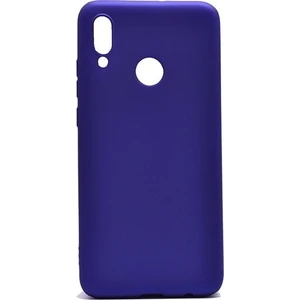 Tekno Grup Huawei Y6 2019 Kılıf Mat Premium Silikon Kılıf - Lacivert + Cam Ekran Koruyucu