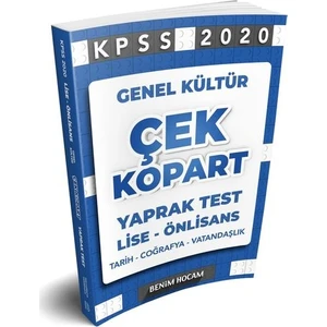 Benim Hocam Yayınları  KPSS 2020 Lise-Ön Lisans Genel Kültür Çek Kopart Yaprak Test
