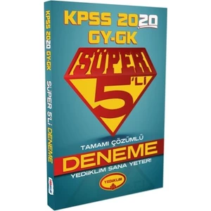 Yediiklim Yayınları 2020 KPSS Genel Kültür Genel Yetenek Tamamı Çözümlü Süper 5'li Deneme