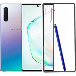 Case 4U Samsung Galaxy Note 10 Uyumlu Kılıf 360 Tam Koruma Arkası Cam Şeffaf Mıknatıslı Devrim Gümüş