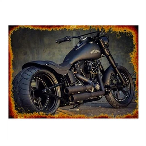 Ahşap Tablo Harley Davidson Chopper