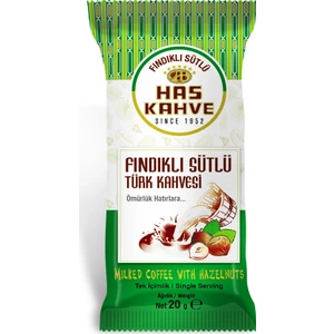 Has Kahve Tek İçimlik Fındıklı Sütlü Türk Kahvesi 12'li 20 gr