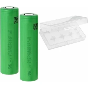 Sony-Murata Vtc4 18650 3.7V 2100MAH 30A Li-Ion Şarjlı Pil / 2 Adet Pil + 1 Adet Pil Kutusu