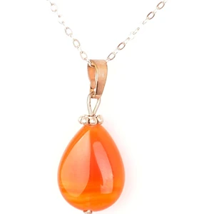 Taş Sandığı Kırmızı Akik Taşı Damla Kolye