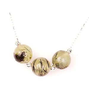 Taş Sandığı Prehnite Taşı Gümüş Kolye