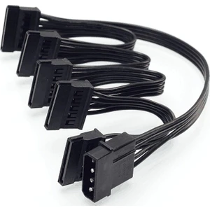 4355 Molex IDE 4 Pin To 5 Port Sata Power HDD Güç Çoklayıcı Kablosu 60 cm