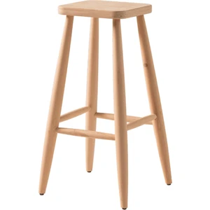 Obuts Home 731 Kare Bar Tabure Cilasız Ahşap Ham