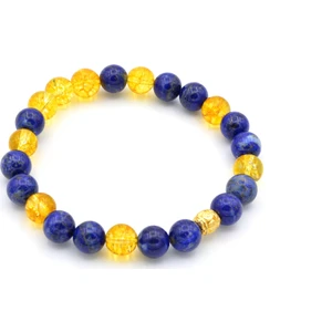 Hakiki Doğal Lapis Lazuli Ve Sitrin Taşı Bileklik 1.Kalite 002