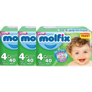 Ekonomik Paket 4 Numara 40'lı x 3 Paket 120 Adet Bebek Bezi