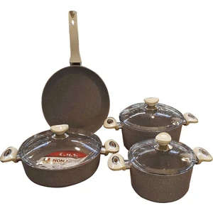 Oms 7 Pcs Granit Tencere Set  3105-Gri