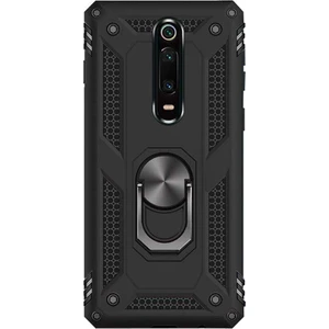 Xiaomi Mi 9T / Mi 9T Pro Anka Serisi Yüzük Standlı Armor Kılıf - Siyah