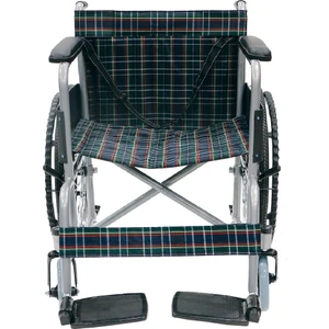 Mor Medikal Tekerlekli Sandalye Katlanır Ekose Döşemeli