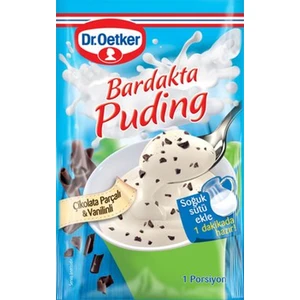 Dr. Oetker Bardakta Puding - Çikolata Parçalı Ve Vanilinli  34 g x 6 Adet