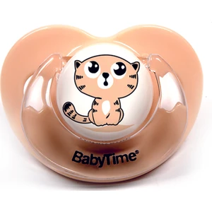 Babytime Silikon Damaklı Koruyucu Kapaklı Mat Gövdeli Emzik   N.1 Krem