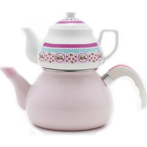 Porselen Demlikli Emaye Çaydanlık