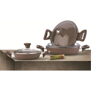 Granit Omlet Set 6 Parça Kahve