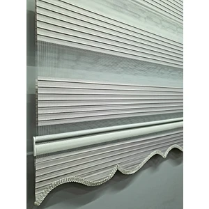 Pliseli Açık Gri Zebra Stor Perde MZ485