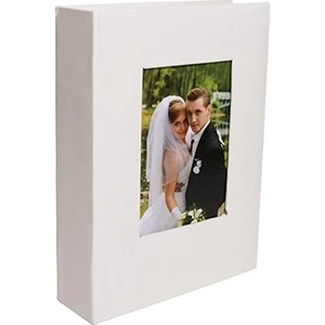 10 x 15 Ebatında 200'lük Pencereli Deri Fotoğraf Albümü Beyaz