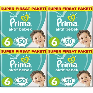 Aktif Bebek Ekstra Large 6 Beden 50 x 4 200'lü Bebek Bezi
