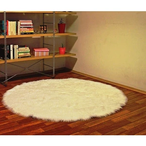 Akrilik Kuzu Post Halı Yuvarlak Krem 100 x 100
