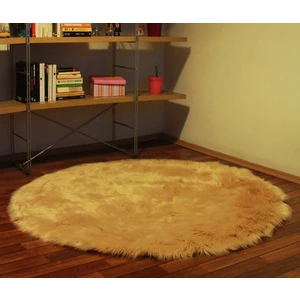 Akrilik Kuzu Post Halı Yuvarlak Camel 120 x 120