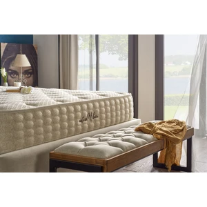 Natural Linen Full  Yaylı Yatak Örme Keten Kumaşlı 140 x 190
