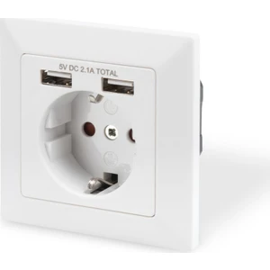 DA-70613 Sıva Altı Priz 2x USB Port 1x Topraklı Fiş Yuvası