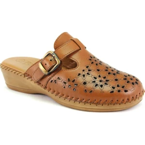 80625 Kadın Taba Deri Terlik