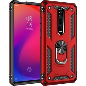 Tekno Grup Xiaomi Mi 9T Kılıf Yüzüklü Standlı Manyetik Vega Kapak - Kırmızı