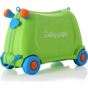 Baby Yuga Çekçekli Tekerlekli Çocuk Valizi (Yeşil)