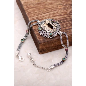 Sümer Telkari Şahmeran Tasarımlı Elişi Telkari Gümüş Bileklik 2935