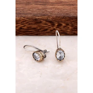 Sümer Telkari Quartz Taşlı Elişi Tasarım Gümüş Küpe 4247