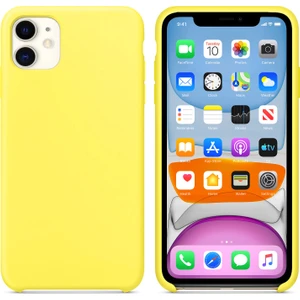 Apple iPhone 11 Kılıf Liquid Lansman Silikon Sarı