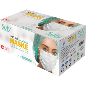 Soly Care Çift Katlı Lastikli Yüz Maskesi 50'li