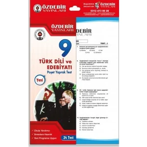 Özde Bir Yayınları  9. Sınıf Türk Dili Ve Edebiyatı  Poşet Yaprak Test