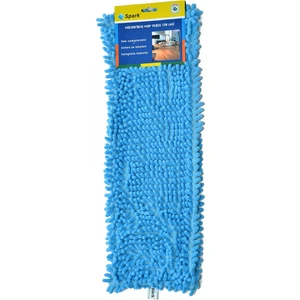 1050 (4' Lü) Nemli Makarna Mop Ucu Mikrofiber Şönil Paspas Yedeği 50 Cm. Mavi - (4 Adet)