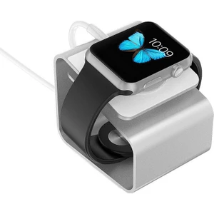 Apple Watch Uyumlu Seri 5 40 mm Için Alüminyum Şarj Standı - Gümüş