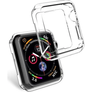 Apple Watch Uyumlu Seri 5 40 mm Önü Açık Tasarım Silikon Kılıf - Şeffaf
