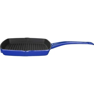 Döküm Grill Tava 26 x 26 cm Metal Saplı Mavi