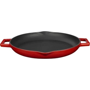 Döküm Yuvarlak Kızartma Tavası Metal Kulplu Çap 26 cm Kırmızı